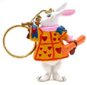 WHITE RABBIT WITH TRUMPET KEYRING